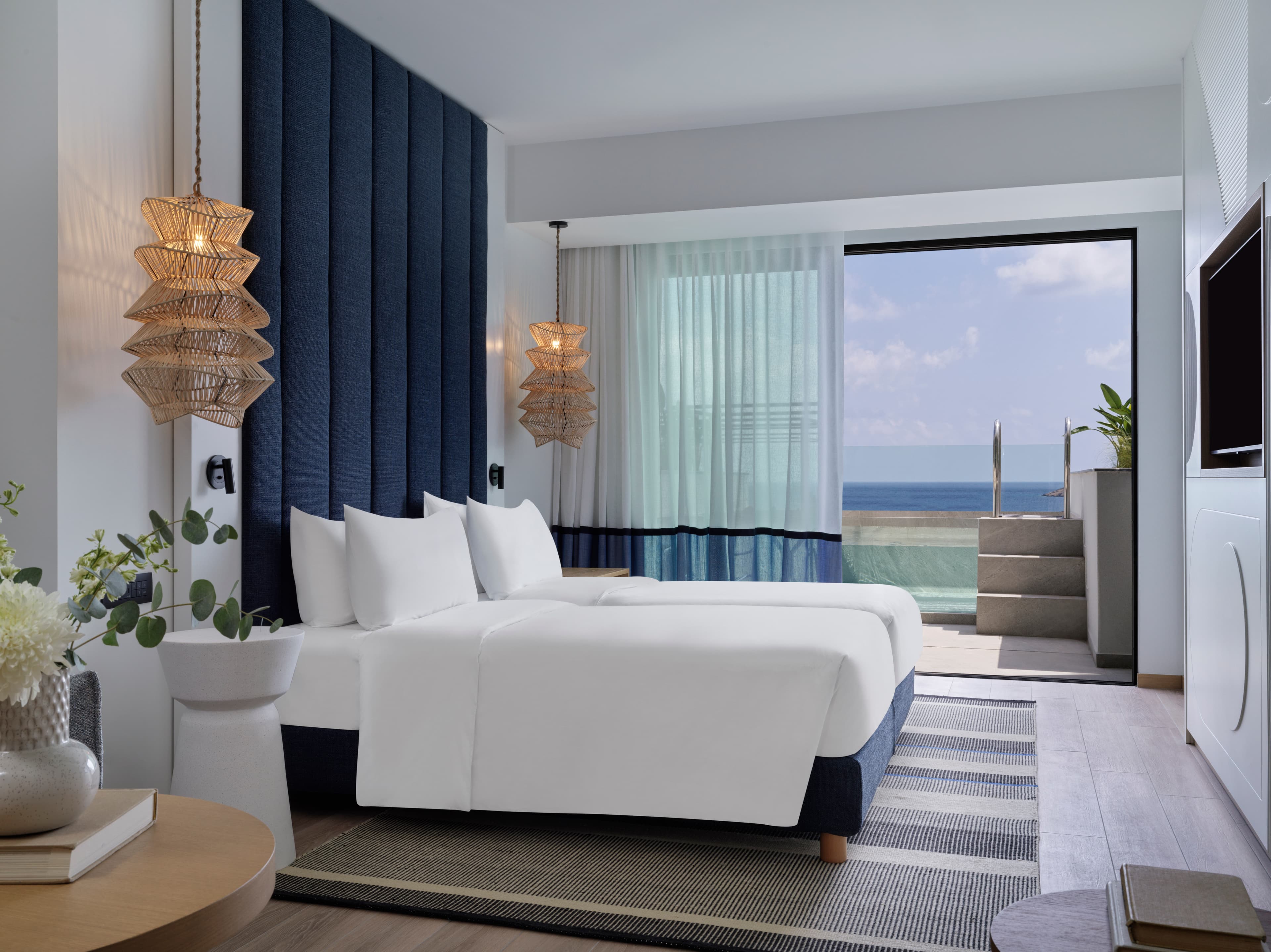 Modern Mediterranean design, anchored by expansive sea views.