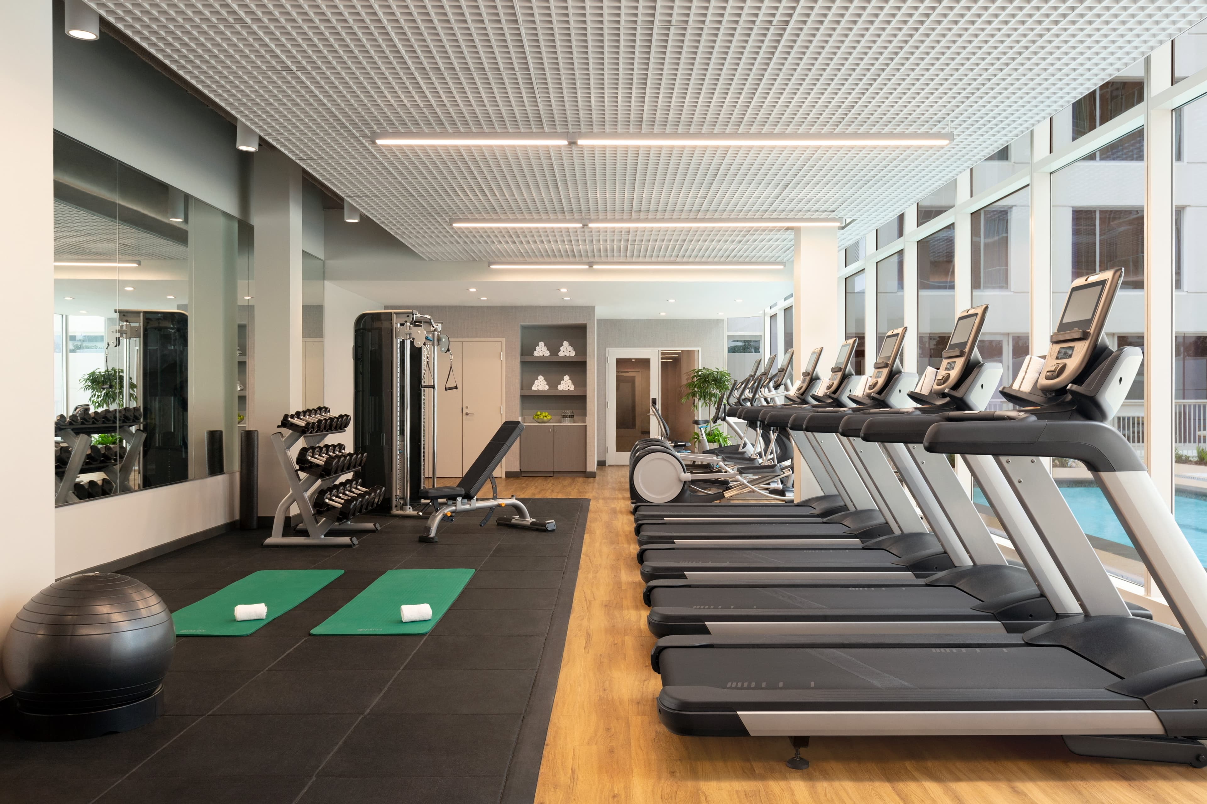 Enjoy a workout with pool view at InterContinental Houston hotel